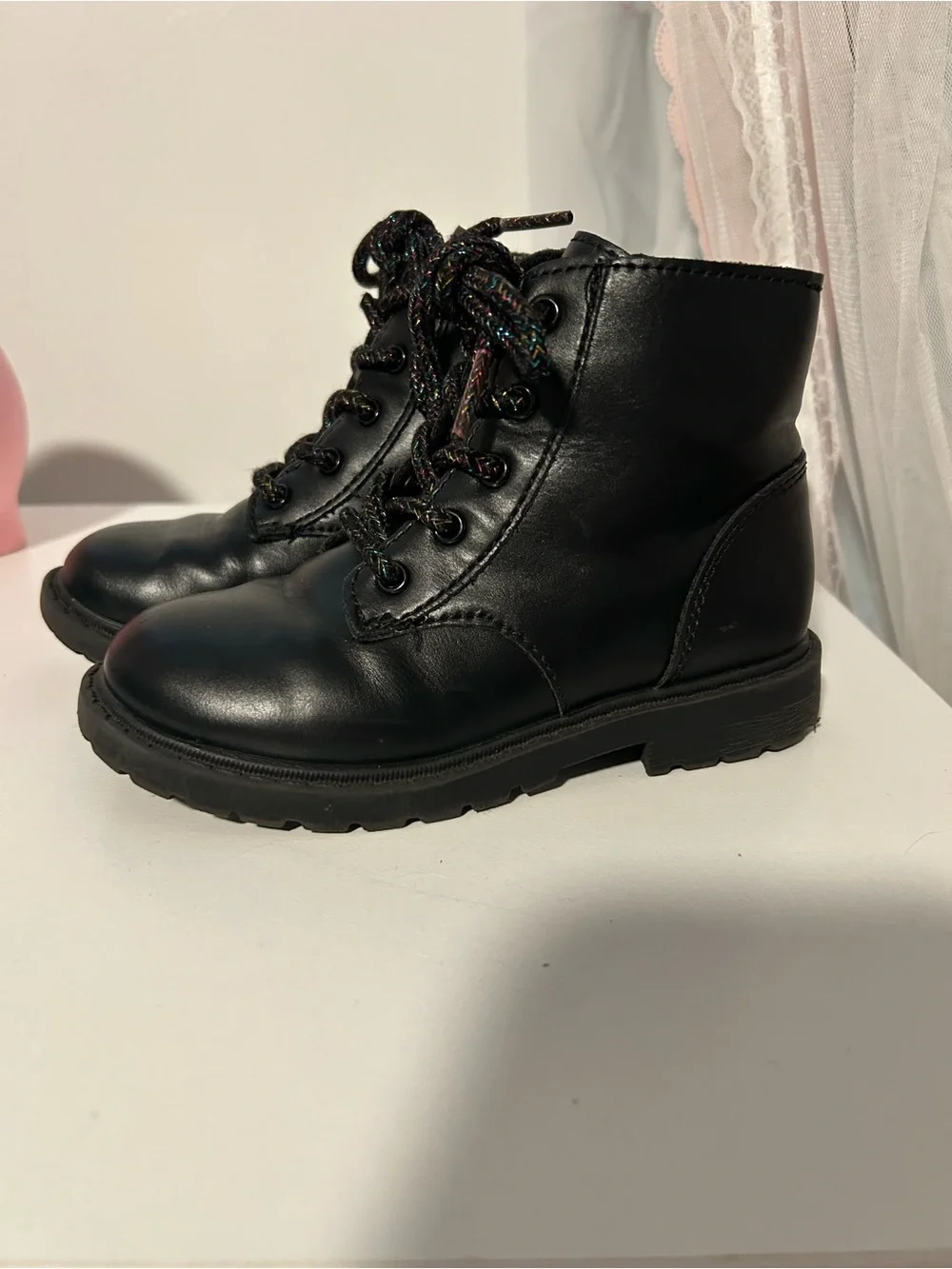 Old Navy Kids Black Lace-Up Combat Boots